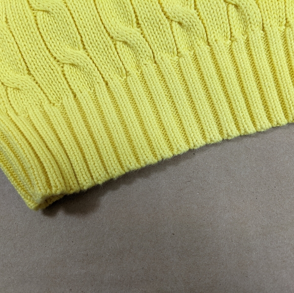Polo Ralph Lauren Yellow Cable Knit Long Sleeve Sweater - Yellow - Large - Picture 13 of 15